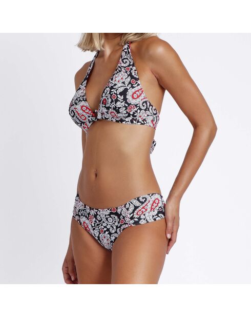 Traje de baño de dos piezas con estampado negro Tamera