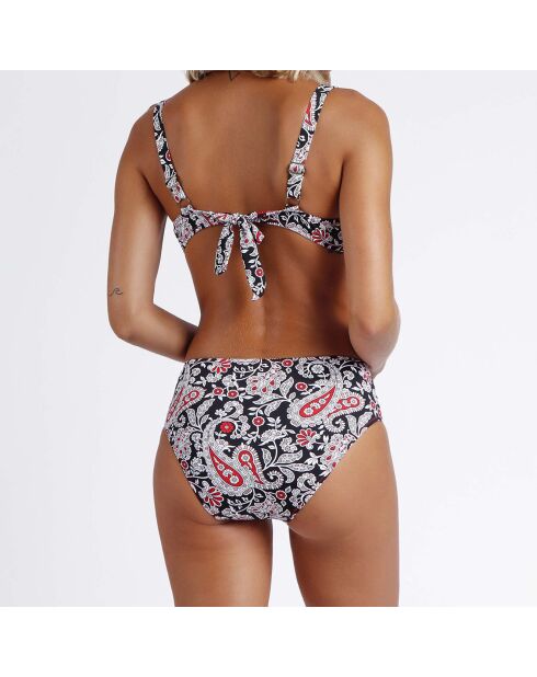 Anaki schwarzer, bedruckter zweiteiliger Badeanzug