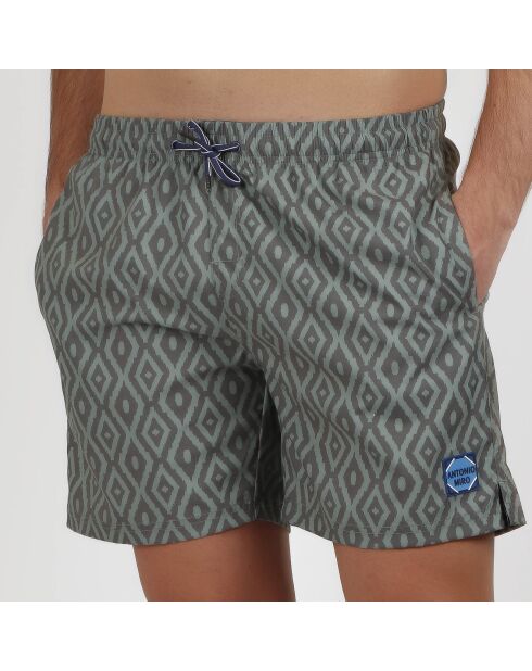 Short de bain Julien imprimé vert kaki