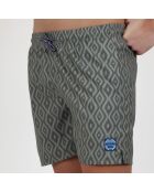Short de bain Julien imprimé vert kaki