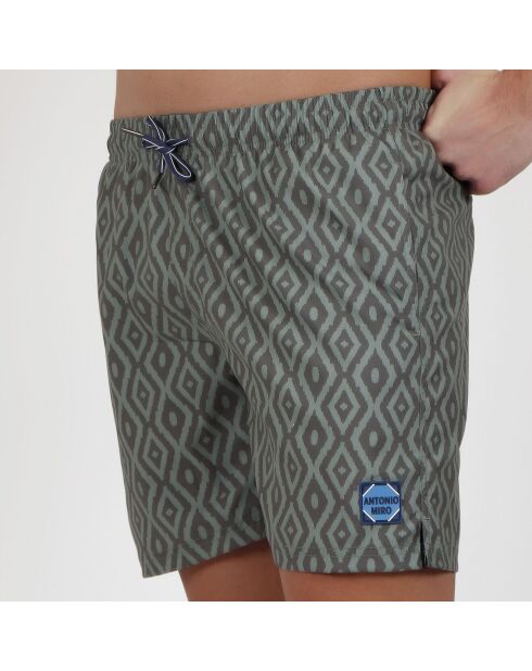 Short de bain Julien imprimé vert kaki