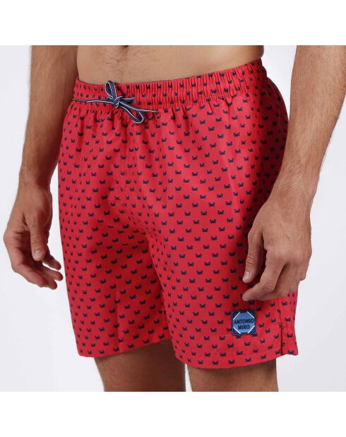 Short de bain Alex imprimé rouge