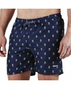Short de bain Alexandre imprimé bleu marine
