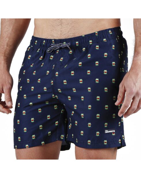 Alexandre marineblaue bedruckte Badeshorts