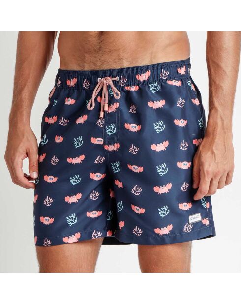 Short de bain Matthieu imprimé bleu marine
