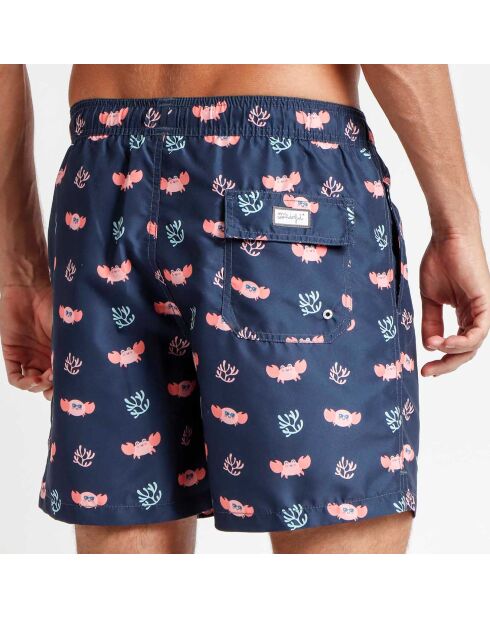 Short de bain Matthieu imprimé bleu marine