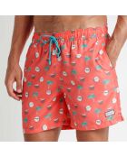 Short de bain Max imprimé corail