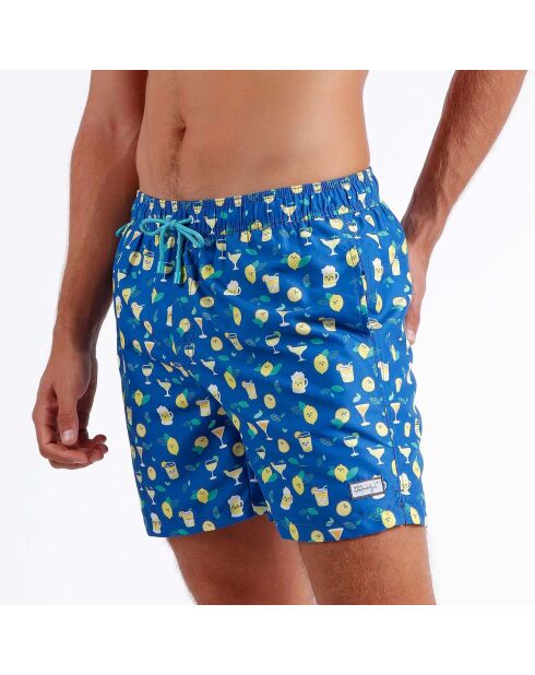 Short de bain Chris imprimé bleu