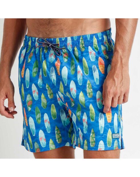 Blauwe zwemshort met print Ben