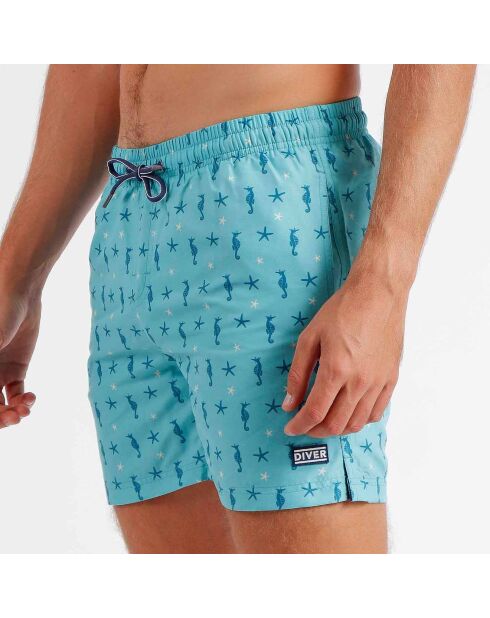 Short de bain Pierre imprimé bleu