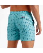 Short de bain Pierre imprimé bleu