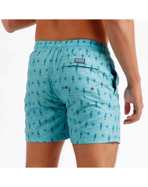 Short de bain Pierre imprimé bleu