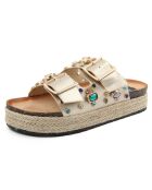 Mules Vana doré/multicolore