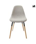 4 Chaises scandinaves Phenix m4 gris/marron - 52.3x85.8x46.8 cm