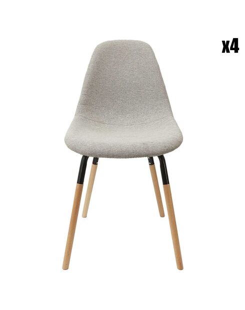 4 Chaises scandinaves Phenix m4 gris/marron - 52.3x85.8x46.8 cm