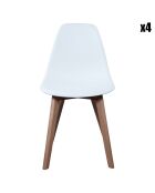 4 Chaises coque scandinaves blanches - 46x52x86.5 cm