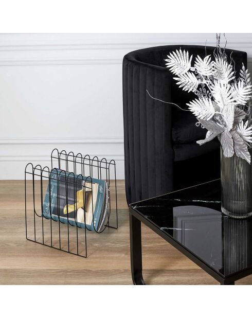 Range magazine filaire noir -  32x33x26 cm