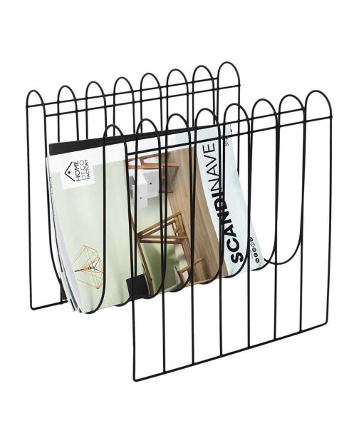 Range magazine filaire noir -  32x33x26 cm