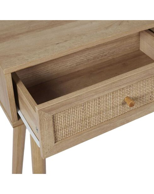 Console Bali 2 tiroirs beige -  100x81x29 cm