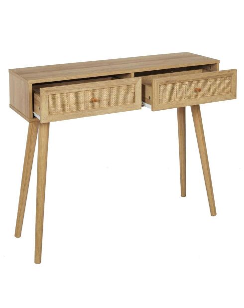Console Bali 2 tiroirs beige -  100x81x29 cm