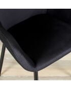 2 Fauteuils Giulia velours cotelé noirs -  59x85x55.7 cm