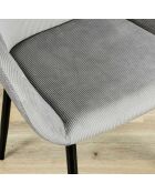 2 Fauteuils Giulia velours cotelé gris -  59x85x55.7 cm