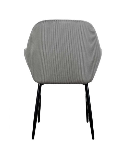 2 Fauteuils Giulia velours cotelé gris -  59x85x55.7 cm