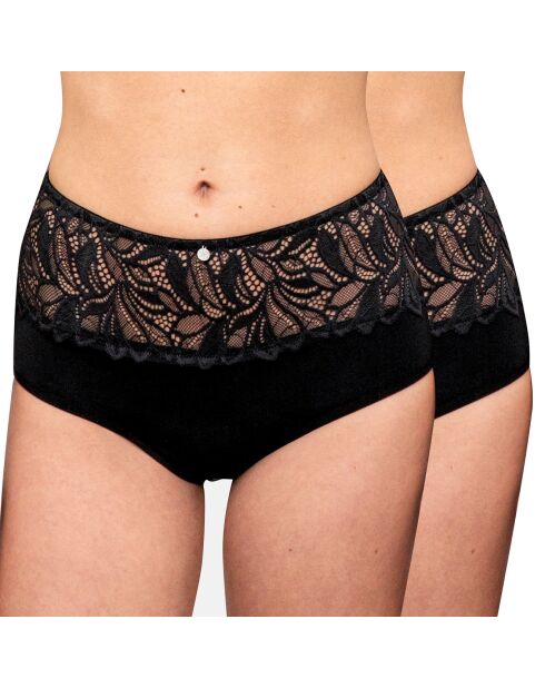 2 mutandine mestruali nere Rosana a vita alta