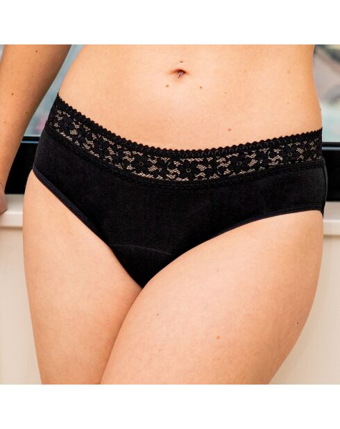 Culotte taille haute Bien Être Bio noire - flux très abondant