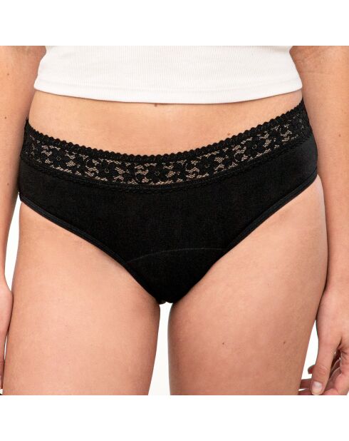 Culotte taille haute Bien Être Bio noire - flux très abondant
