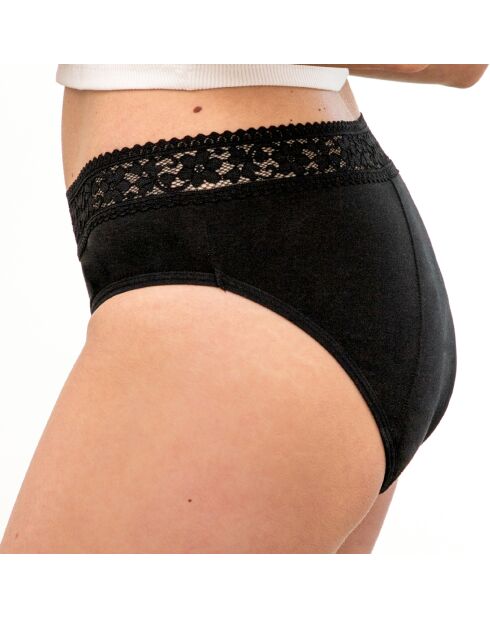 Culotte taille haute Bien Être Bio noire - flux très abondant