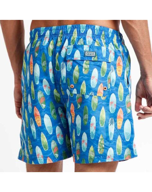 Blauwe zwemshort met print Ben