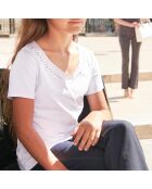 T-shirt bianca Monfils