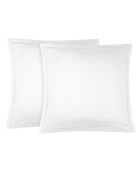 2 Taies d'oreiller 100% Satin de Coton Julia blanches