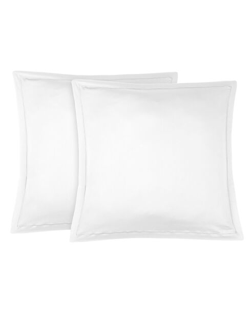 2 Taies d'oreiller 100% Satin de Coton Julia blanches