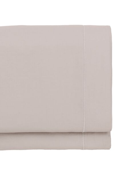 Drap plat 100% Satin de Coton Julia beige