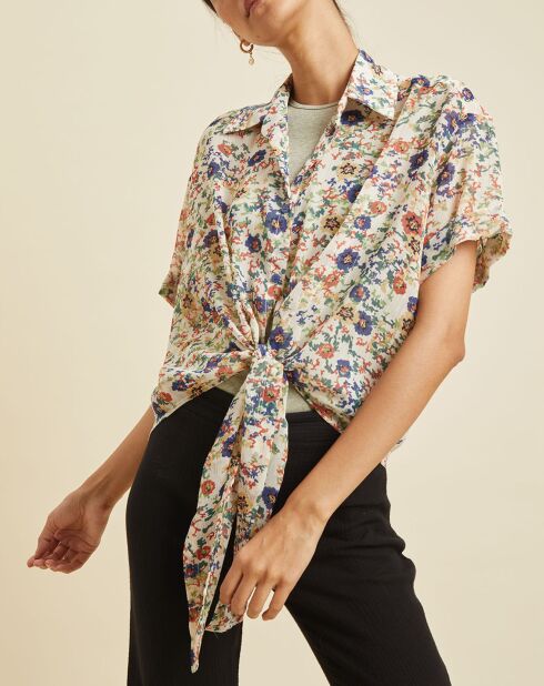 Chili-hemd met ecru print