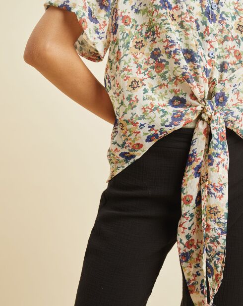 Chili-hemd met ecru print