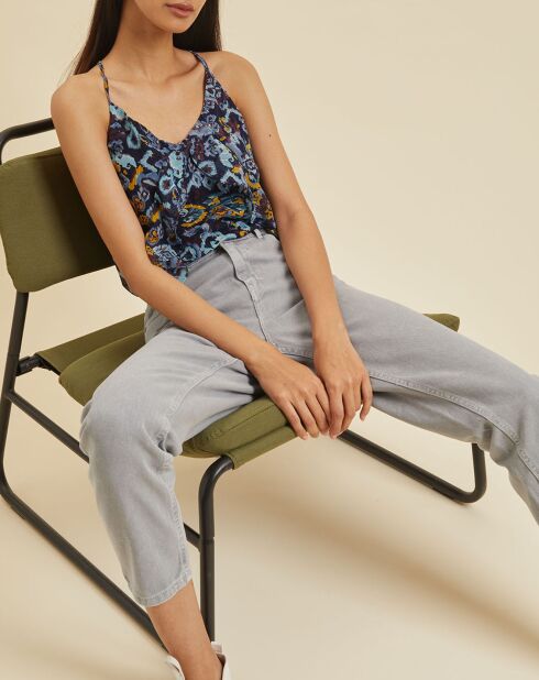 Top Tortue imprimé bleu marine