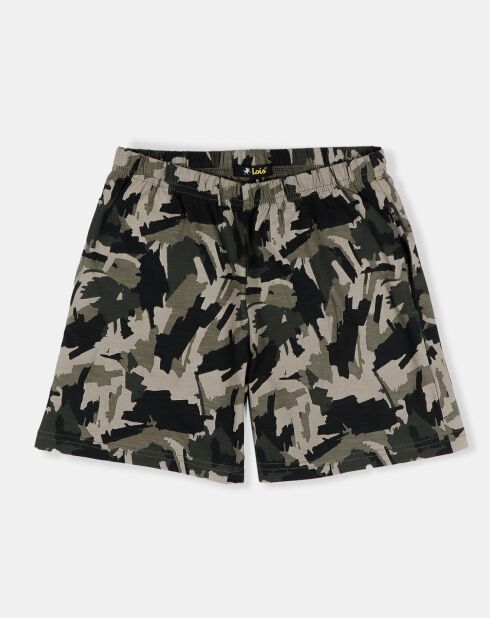 Pyjama T-shirt & Short Louis vert kaki