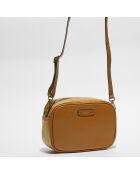 Sac bandoulière en Cuir Maelys marron - 22.5x7x16 cm