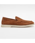 Mocassins en Velours de Cuir Jules tabac