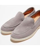 Mocassins en Velours de Cuir Léo gris