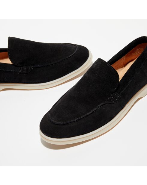 Mocassins en Velours de Cuir Jules noirs