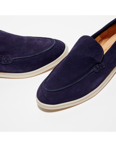 Mocassins en Velours de Cuir Jules marine