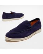 Mocassins en Velours de Cuir Jules marine