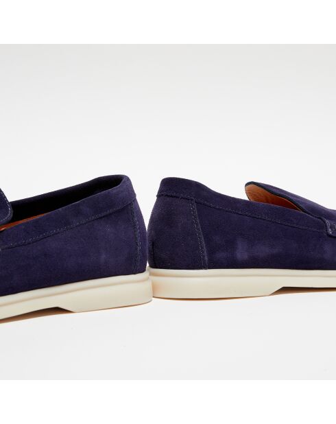 Mocassins en Velours de Cuir Jules marine