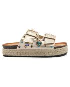 Mules Vana doré/multicolore