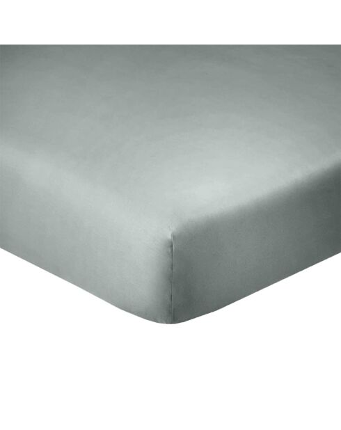 Drap Housse en coton bonnet 35 cm uni silver