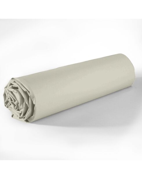 Drap Housse en coton bonnet 35 cm uni grège